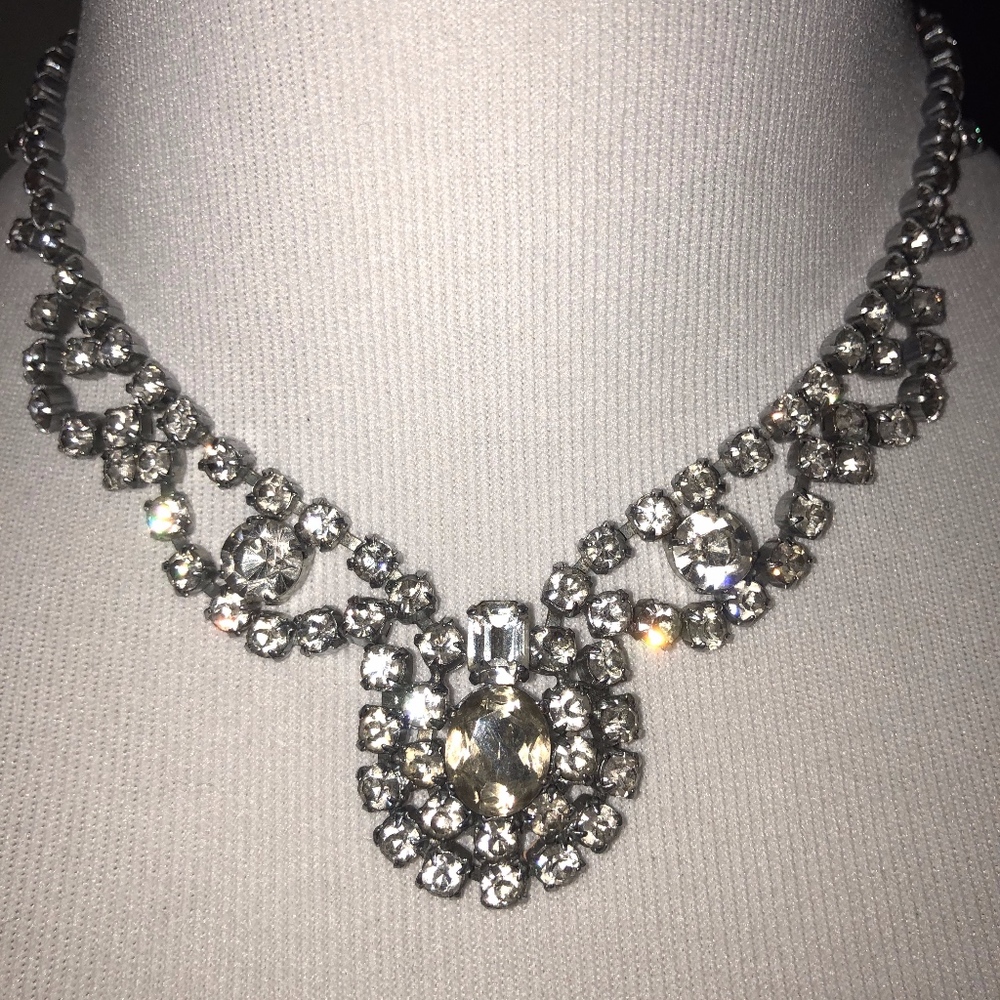 Rhinestone statement necklace. Bling!
